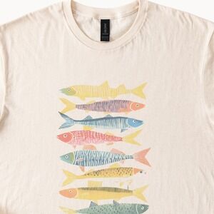 Colorful Fish Illustration Graphic Tee Whimsical Art Design